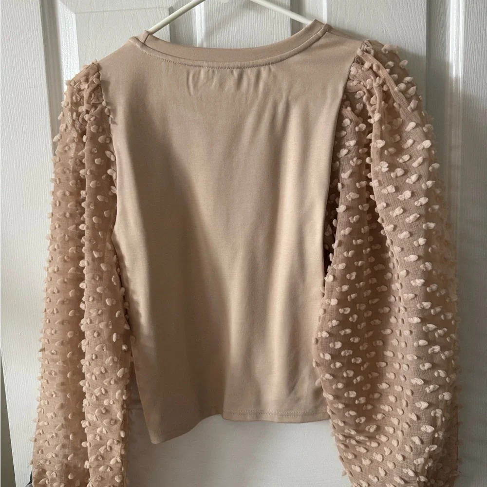 Mittoshop Unique Top, S, Round Neck, Slipover, Sheer Sleeves NWOT - Picture 5 of 7